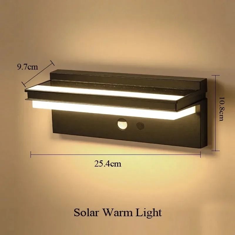 Solar Motion Sensor Wall Light For Waterproof Outdoor Porch Yard Lighting