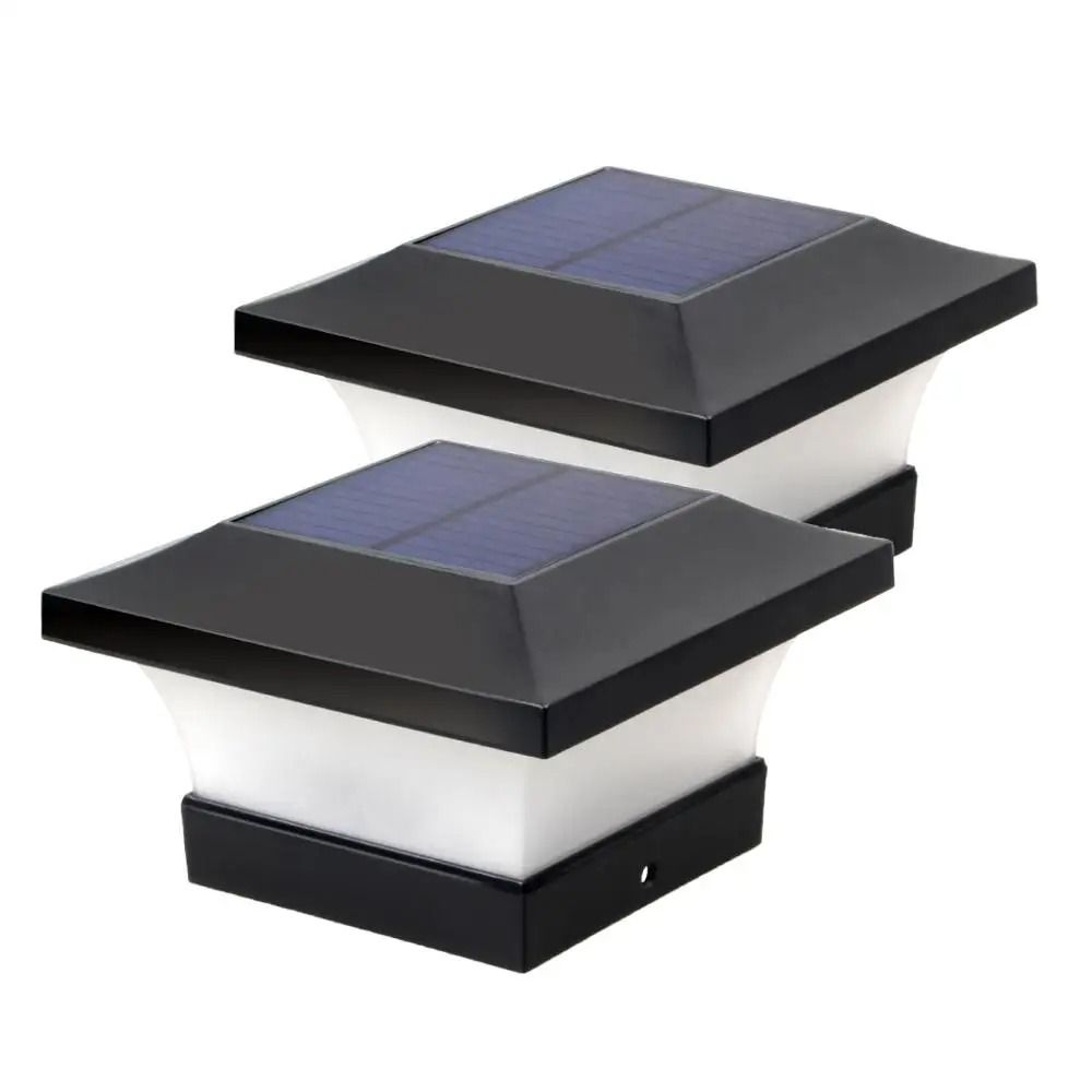 Solar Fence Lights Two Pack Waterproof Garden Wall Courtyard Outdoor Lighting