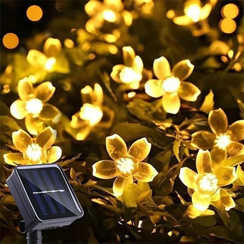 Solar Cherry Blossom String Lights For Magical Outdoor Garden Holiday Decor