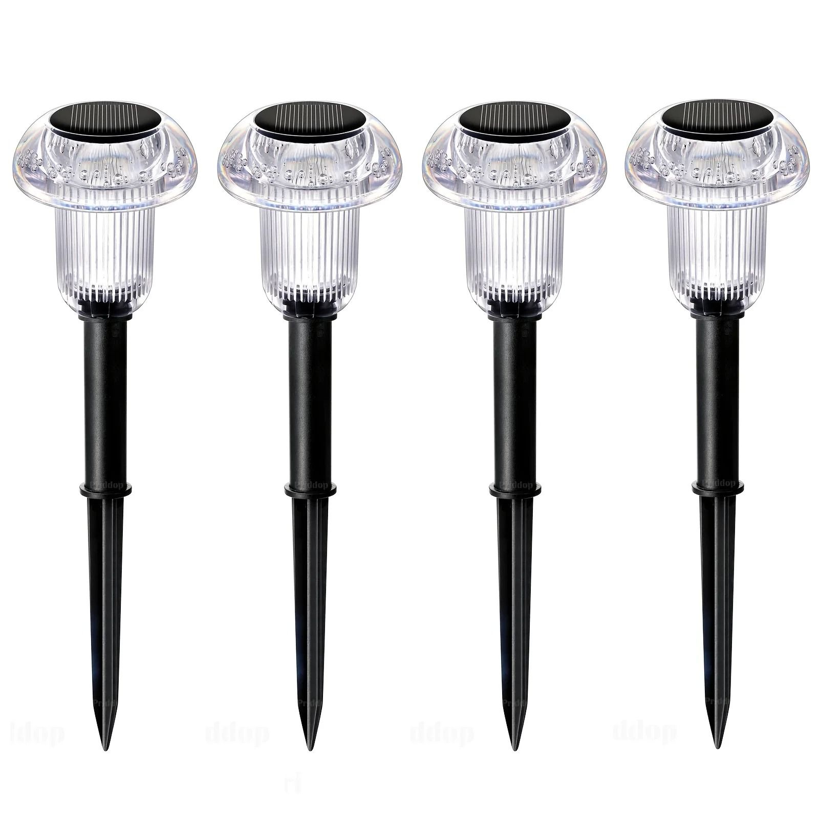 Solar Mushroom Garden Pathway Lights Four Pack For Colorful Outdoor Decor