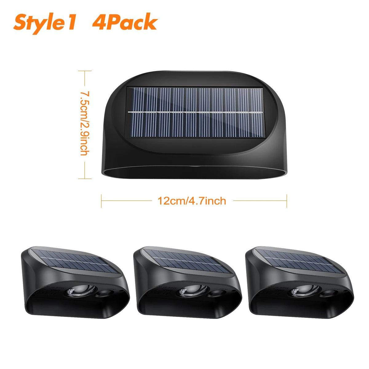 Solar Fence Deck Lights With Warm White RGB Outdoor Accent Lighting