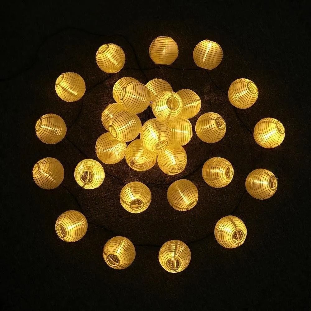 Solar White Lantern String Lights With Eight Modes For Outdoor Celebrations