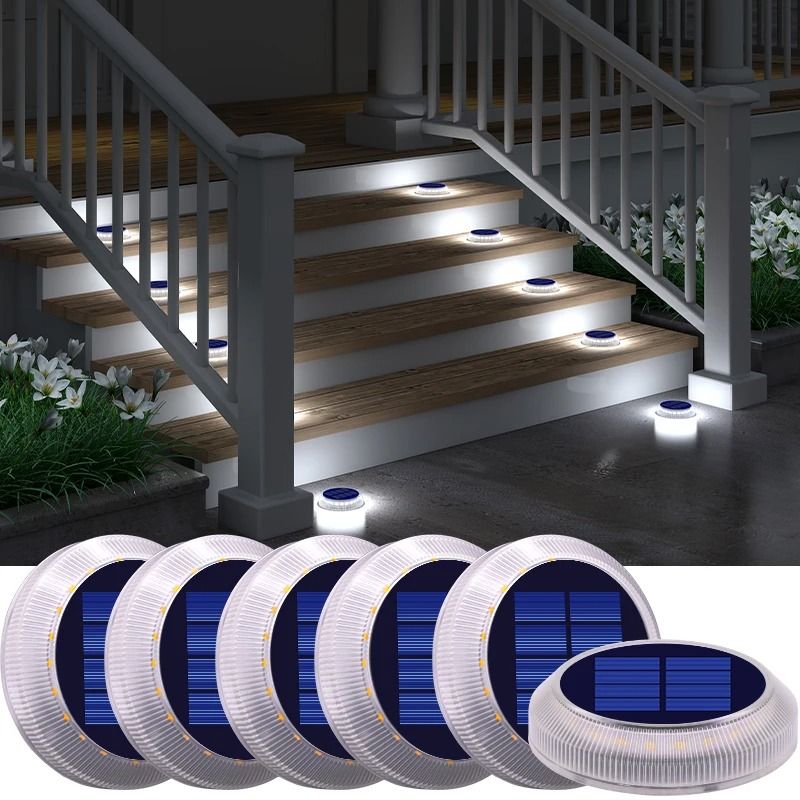 Solar Blue Driveway Deck Lights Six Pack Waterproof Outdoor Pathway Markers