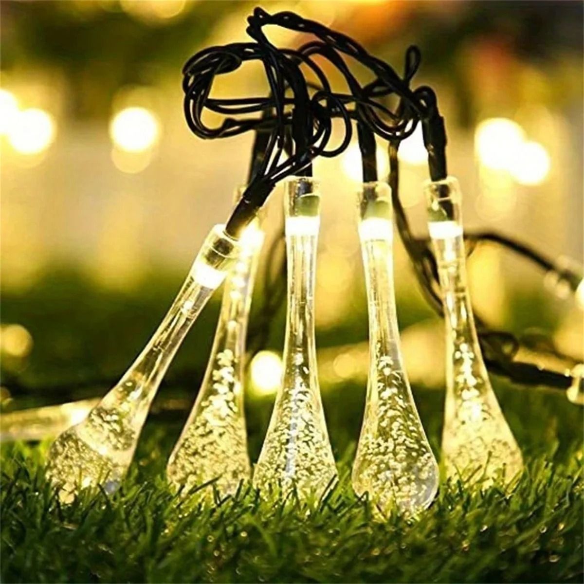 Solar Water Drop String Lights for Magical Outdoor Garden Festival Decor