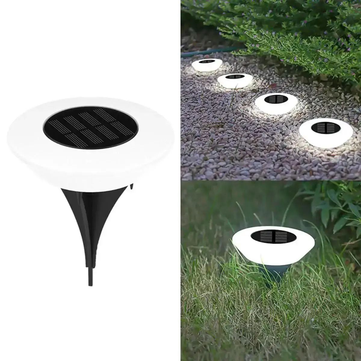 Solar Ground Lights for Waterproof Garden Lawn Pathway Landscape Outdoor Illumination
