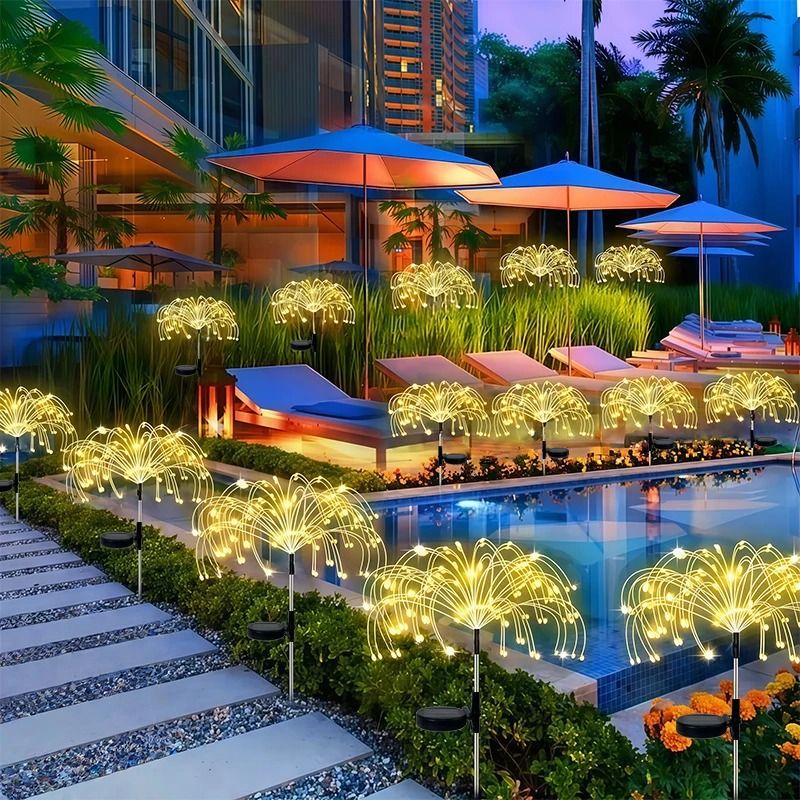 Solar Firework Fairy Lights for Magical Outdoor Garden Pathway Christmas Decor