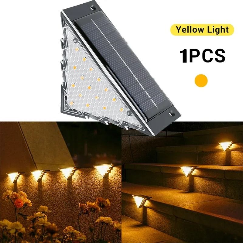 Solar Deck Step Lights for Waterproof Outdoor Fence Railing Pathway Illumination