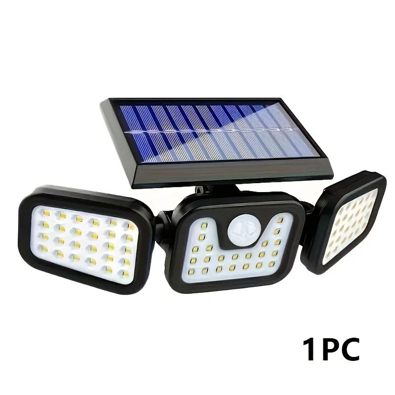 Three Head Solar Motion Sensor Lights for Safer Outdoor Night Lighting