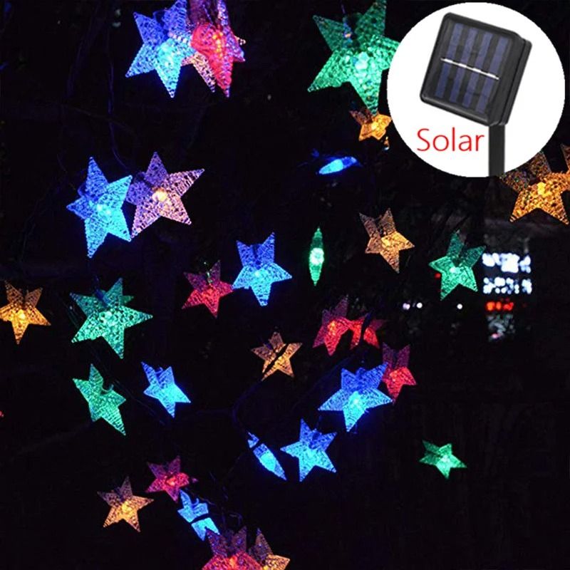 Solar Star String Lights for Magical Outdoor Garden and Patio Ambience