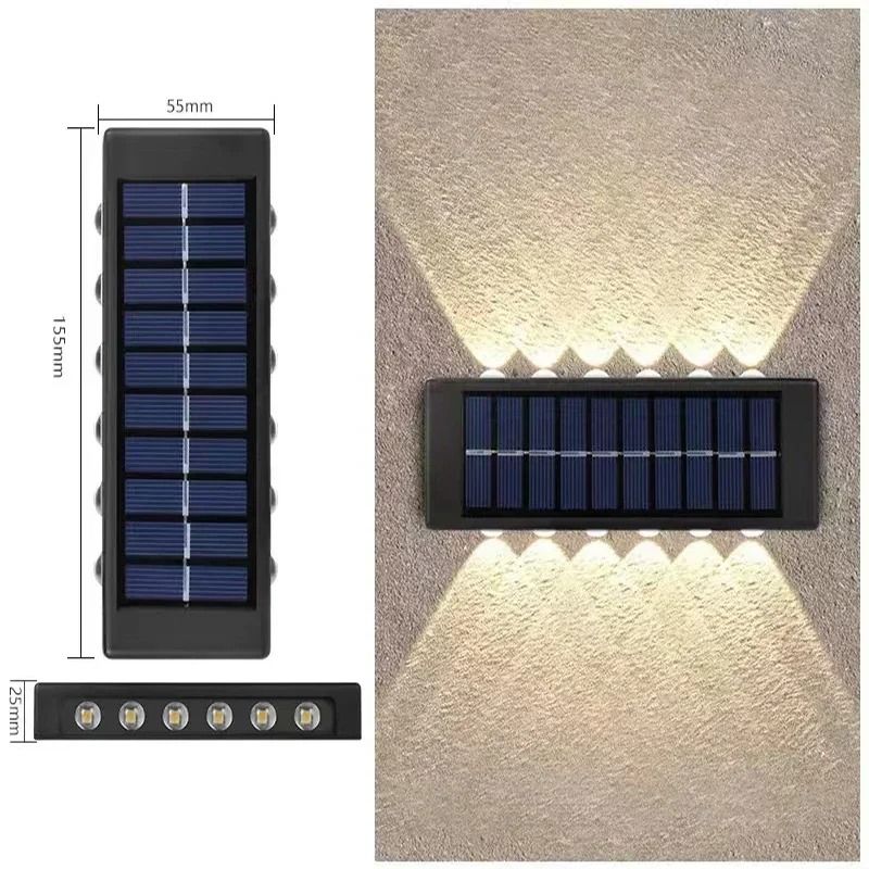 Solar Wall Lights with Up Down Beams for Elegant Outdoor Ambience