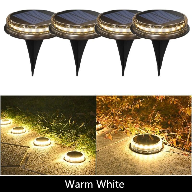 Solar Disk Ground Lights for Safer Garden Pathway Lawn Patio Lighting