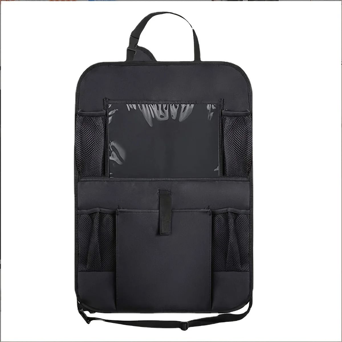 Black Oxford Car Seat Back Organizer and Anti Kick Protector
