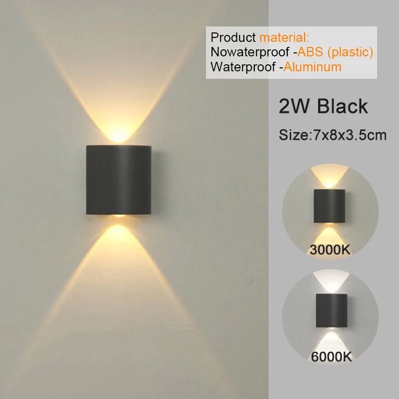 Modern White LED Up Down Wall Light for Indoor and Outdoor Spaces