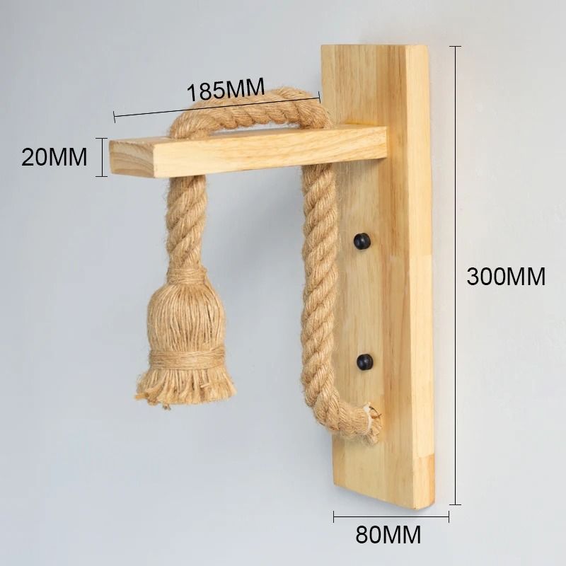Retro Wood Wall Light E27 Vintage Bedside Sconce