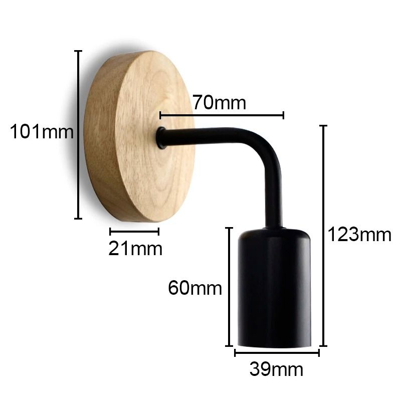 Vintage Wood Wall Lamp Industrial E27 Wall Sconce