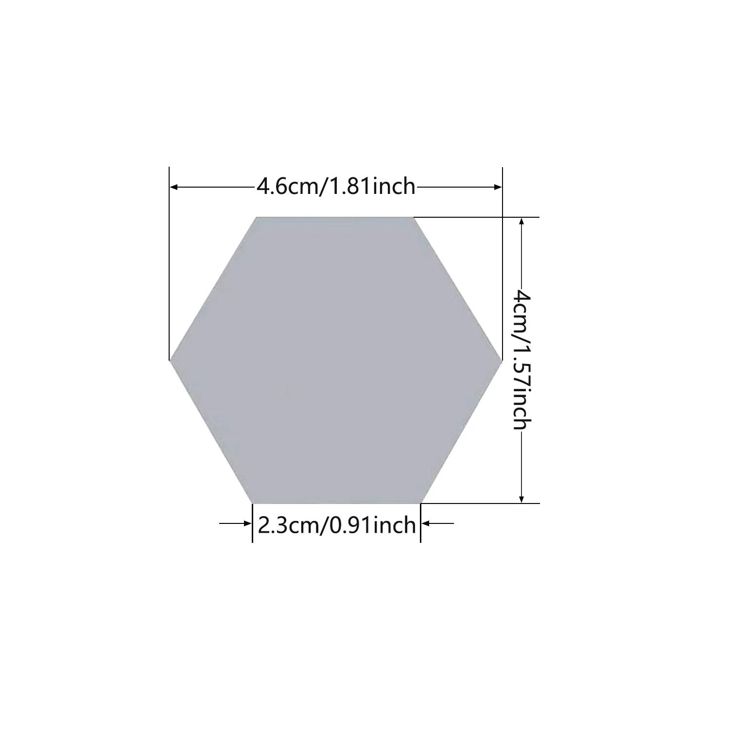 Hexagon Acrylic Mirror Wall Stickers Silver DIY Decorative Mirror Tiles