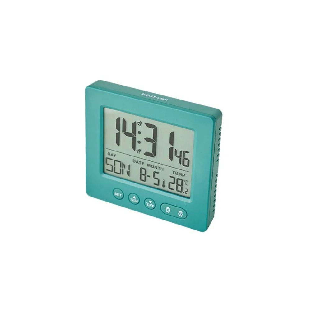 Compact Digital Alarm Clock with Thermometer and Dual Alarms