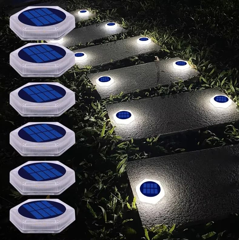 6 Pack Solar Driveway Lights IP68 Waterproof Blue LED Step Lights