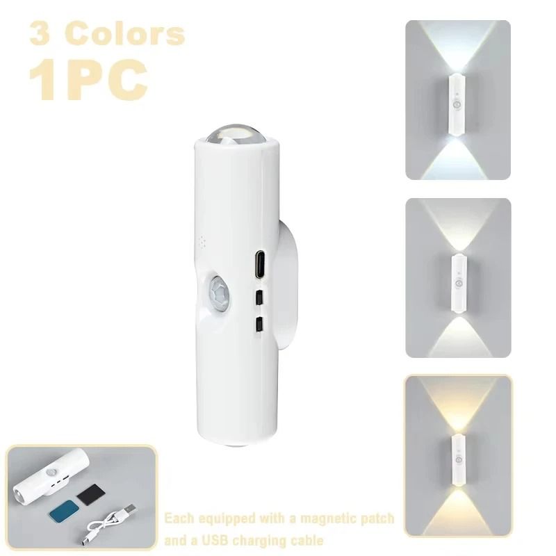 Smart RGB Motion Sensor Wall Light with Magnetic Double Head