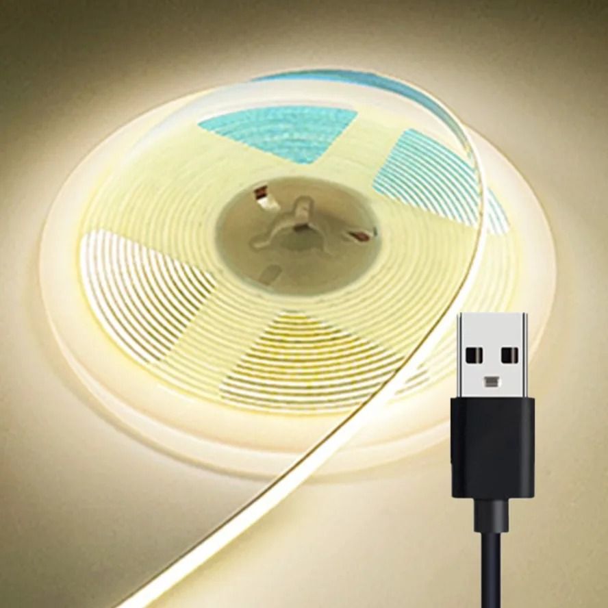 Ultra Slim 5V COB LED Strip Light 3mm 5mm 8mm Dimmable Tape