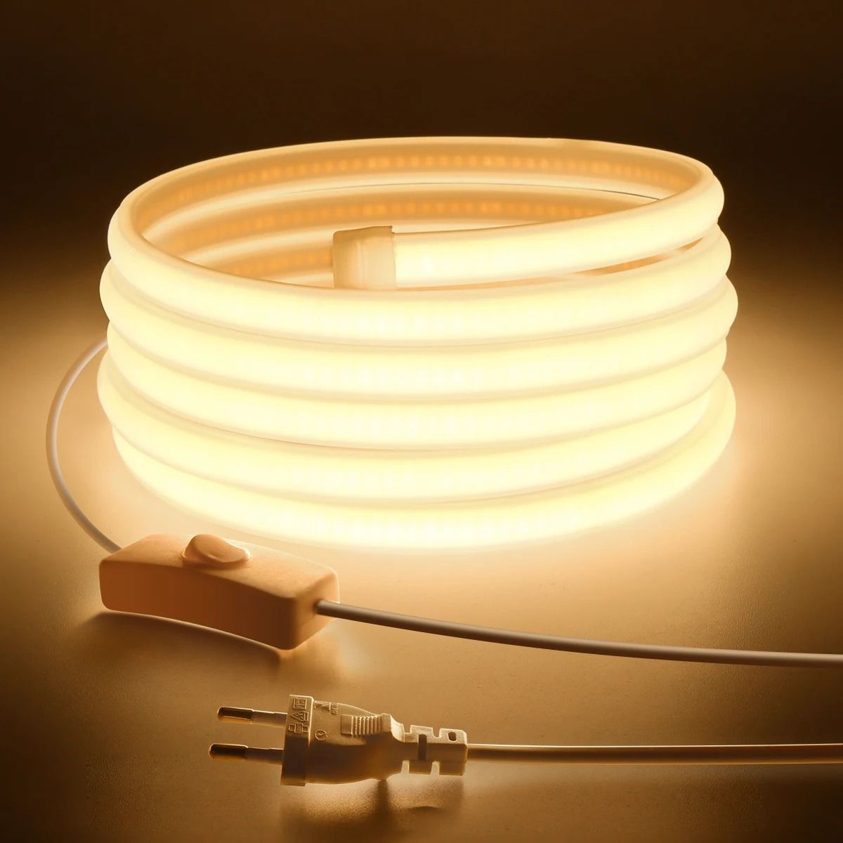 Super Bright COB LED Strip Light 110V 220V with Switch