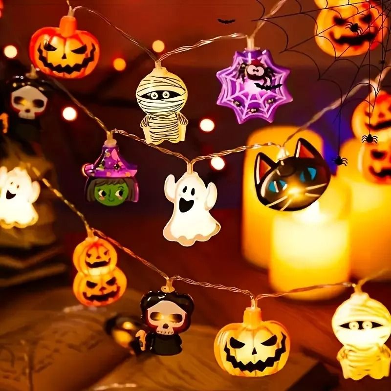 20 LED Halloween Fairy String Lights Battery Operated Copper Wire Garland