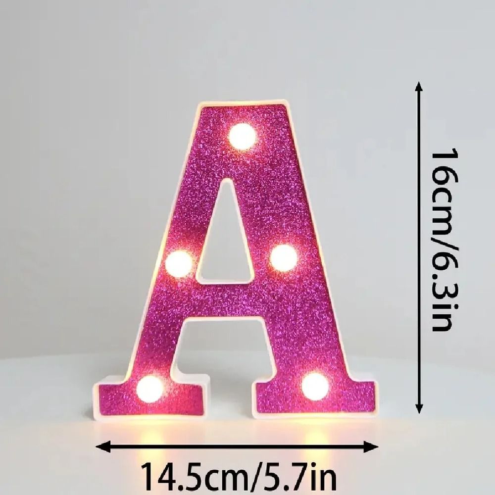 16cm Purple Glitter LED Letter Light Battery Powered Marquee Decor