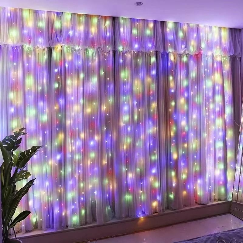 USB LED Curtain Fairy Lights with Remote and 8 Lighting Modes