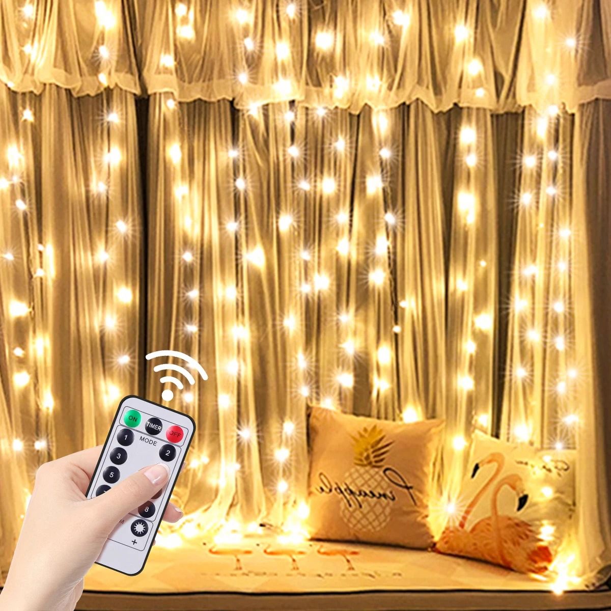 3M LED Curtain Fairy Lights with USB Remote Control