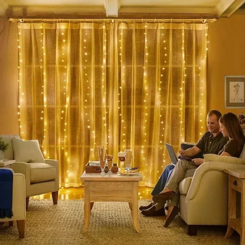 LumiWall LED Curtain Lights USB Fairy Lights with Remote