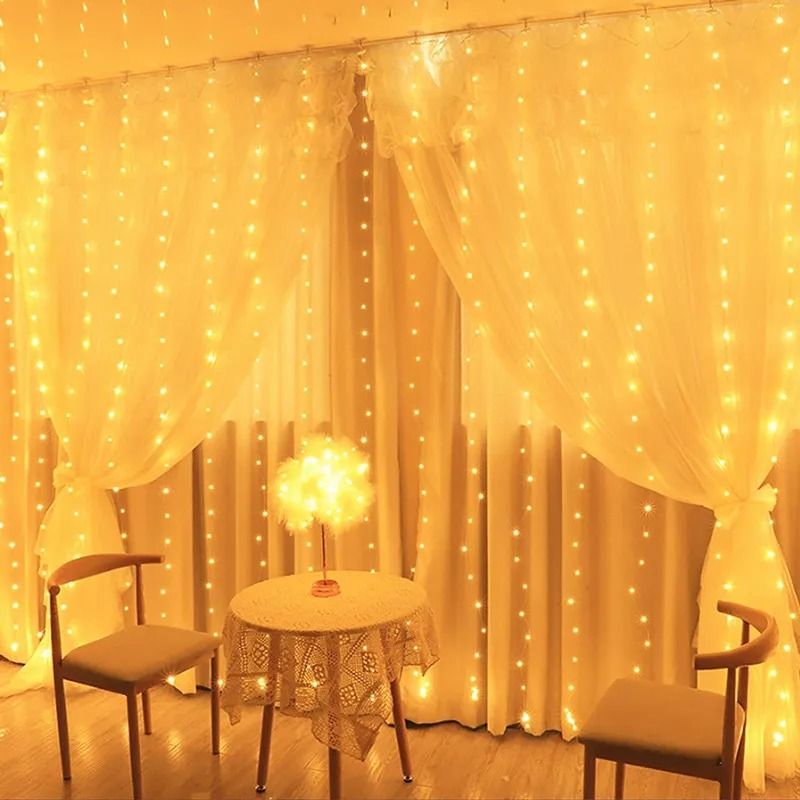 GlowDrape LED Curtain Lights 3M 4M 6M USB Fairy Garland