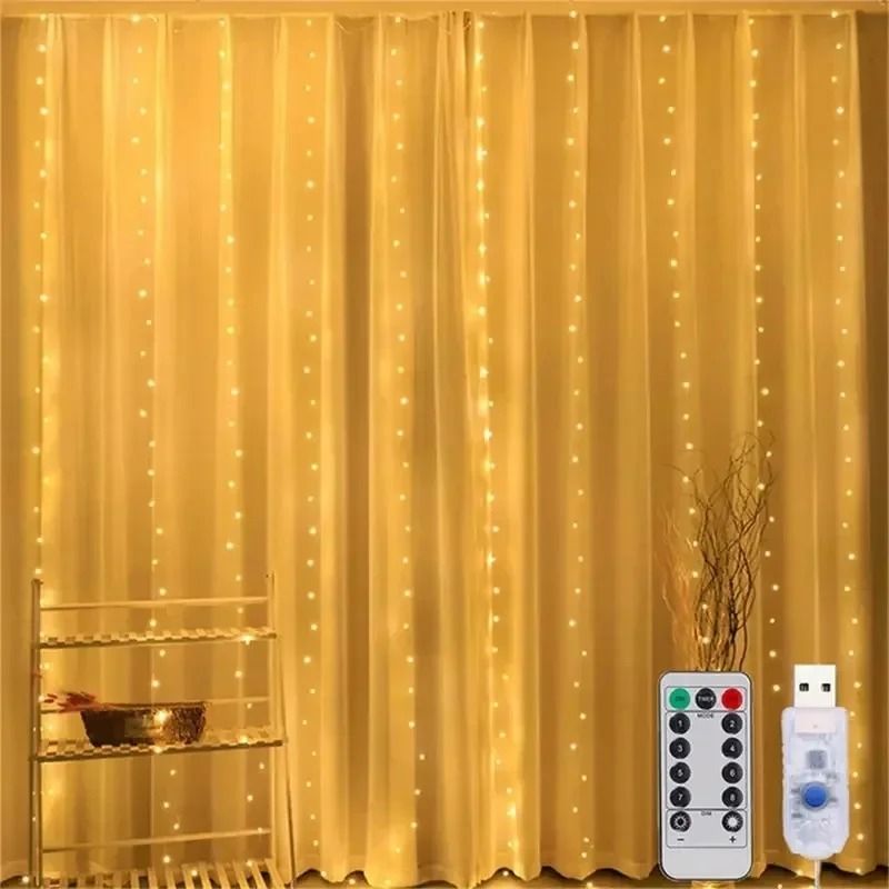 GlowVista LED Curtain Lights 3M 6M USB Fairy Lights with Remote