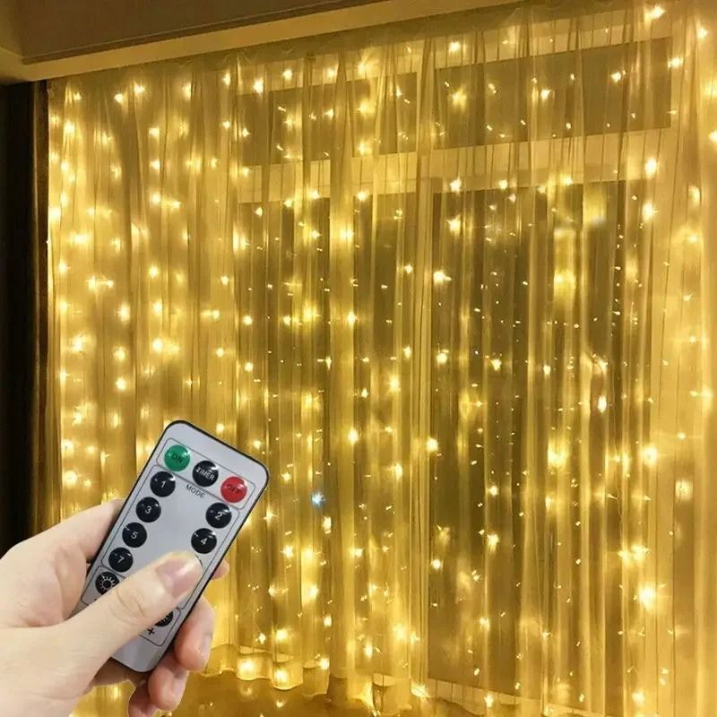 FestivaGlow LED Curtain Lights 3M 4M 6M USB Fairy Garland