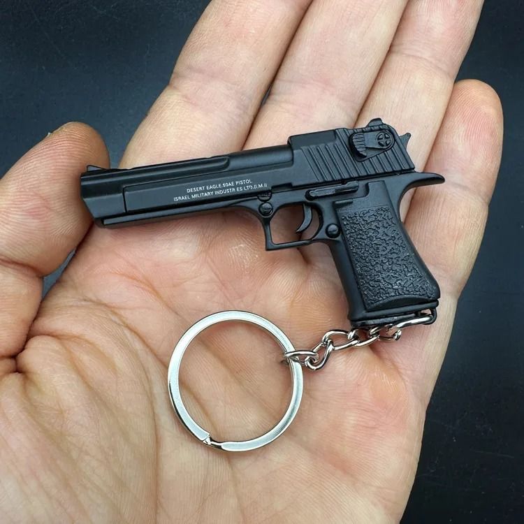 DesertEdge Alloy Pistol Keychain with Miniature Collector Model Detail