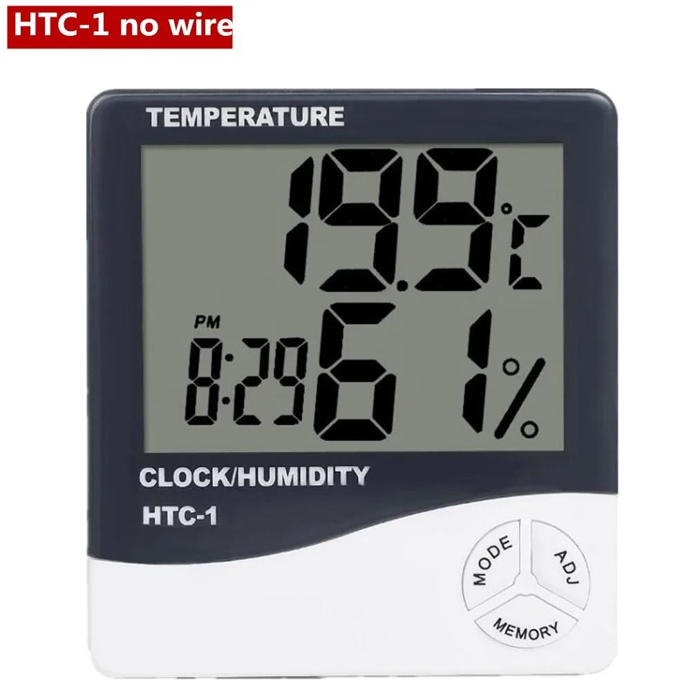 HTC ClimateView Digital Thermometer Hygrometer with Clock and Memory