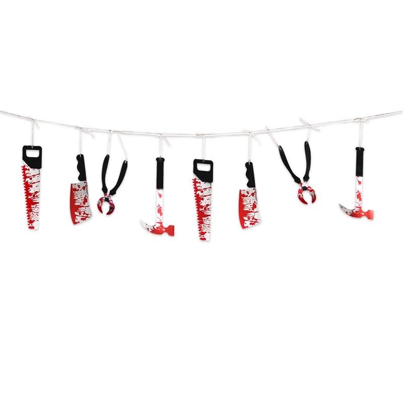 Bloody Weapon Halloween Garland Horror Knife Banner for Haunted House Party Decor