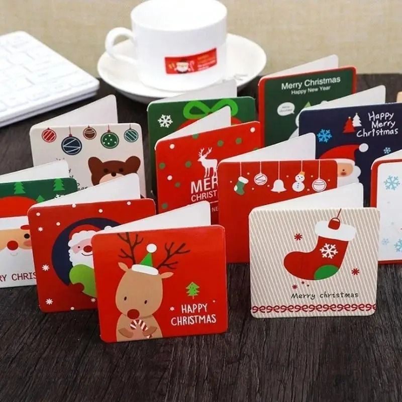 24-Piece Mini Christmas Greeting Card Set Holiday Cards with Envelopes for Kids and Gifts