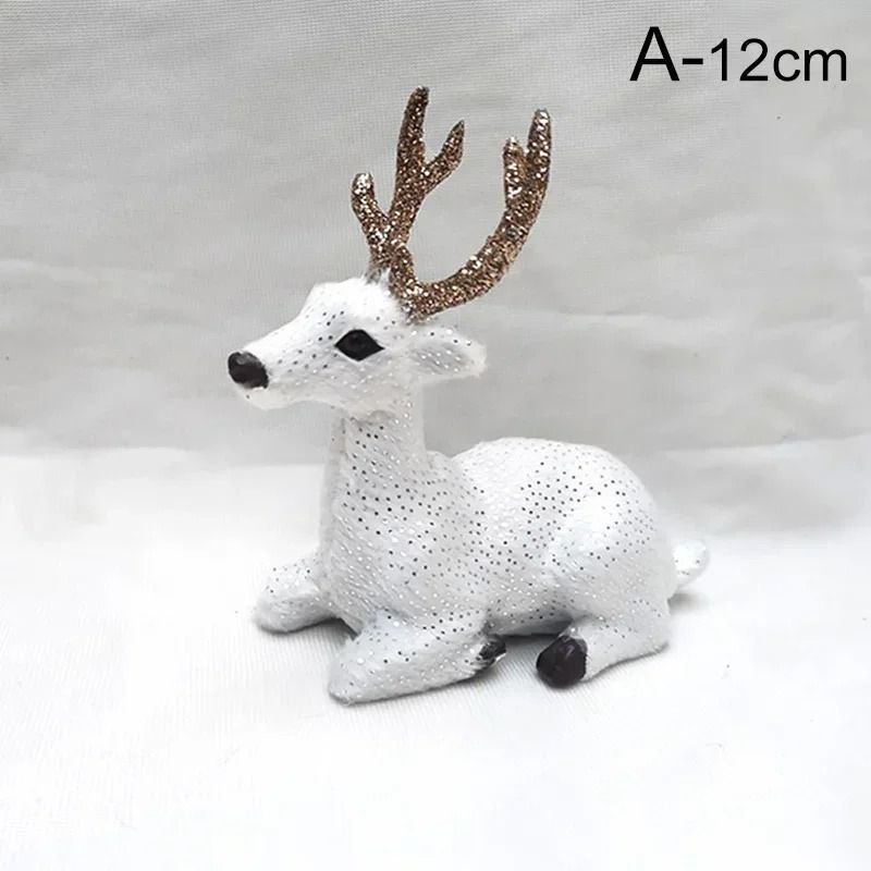 Plush Christmas Reindeer Ornament Realistic Sika Deer Holiday Decoration and Gift