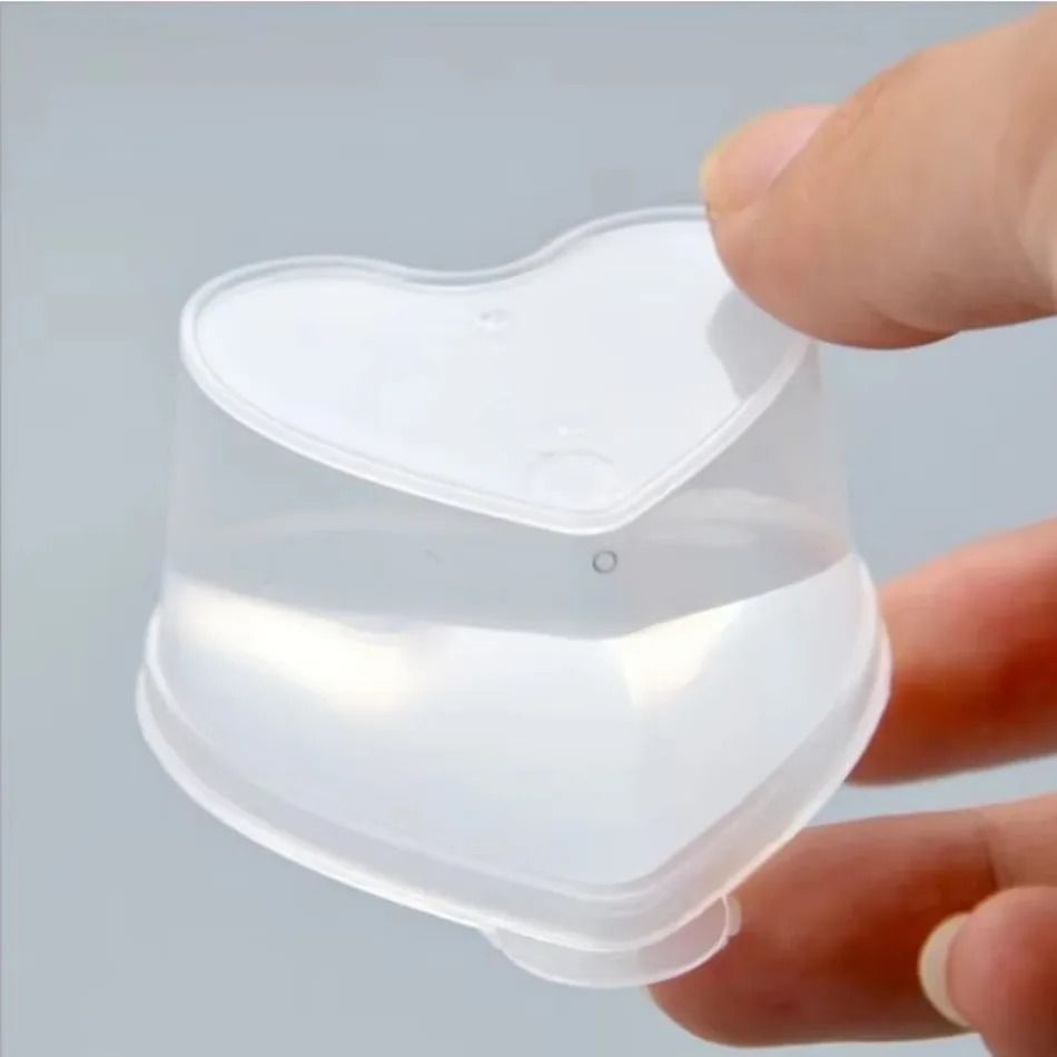 10-Piece 45ml Heart Shaped Storage Boxes Clear PP Containers with Lids for Slime Crafts and Favors