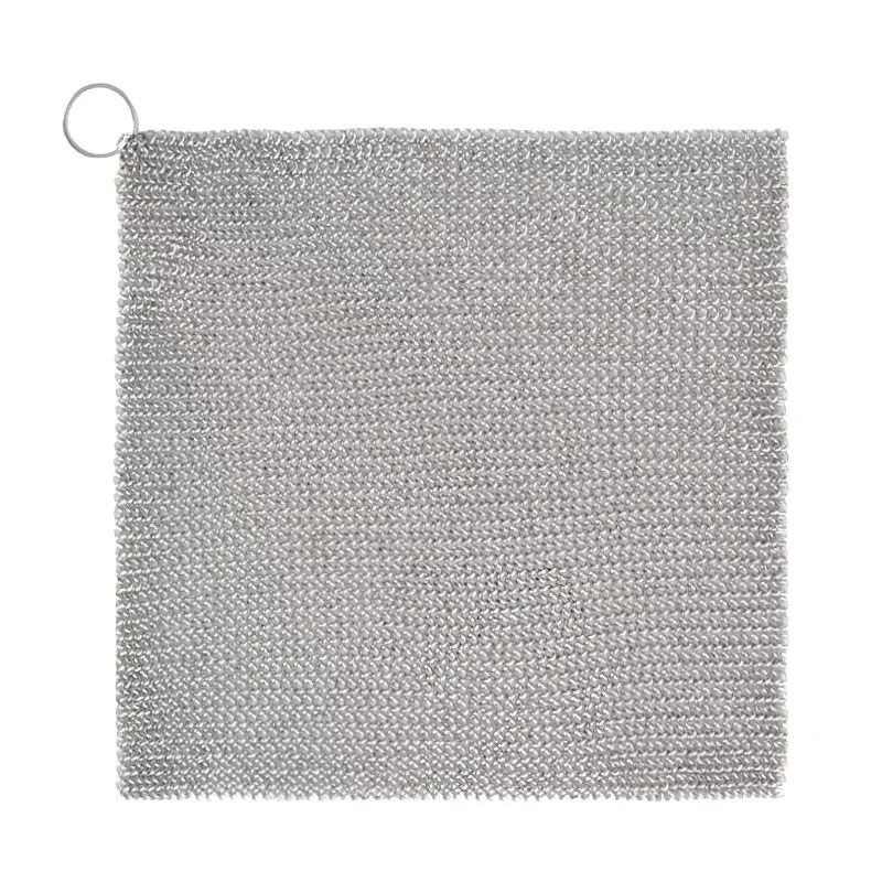316L Stainless Steel Chainmail Scrubber for Cast Iron Pots and Pans