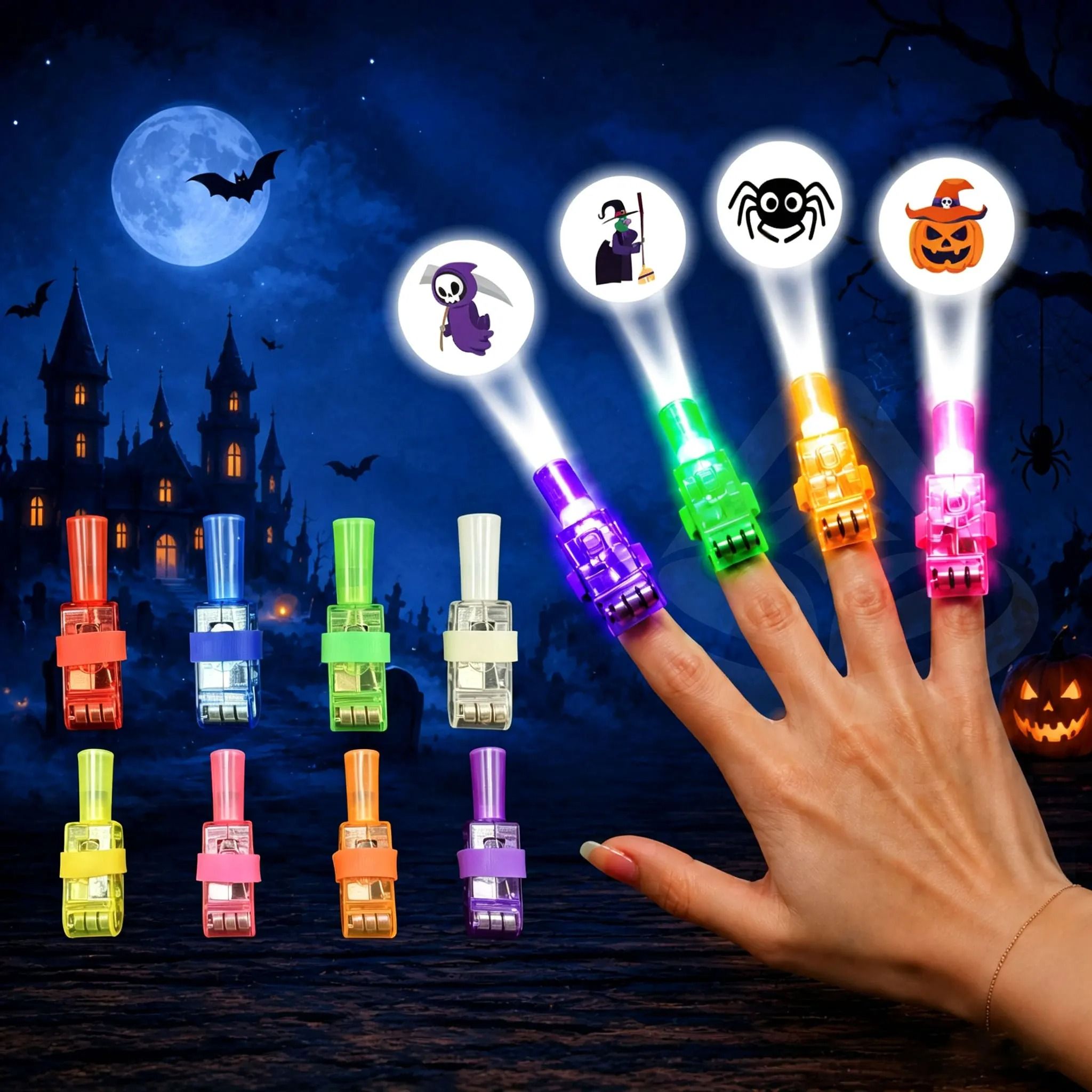 36PCS Halloween LED Finger Lights for Parties Goodie Bags and Prizes