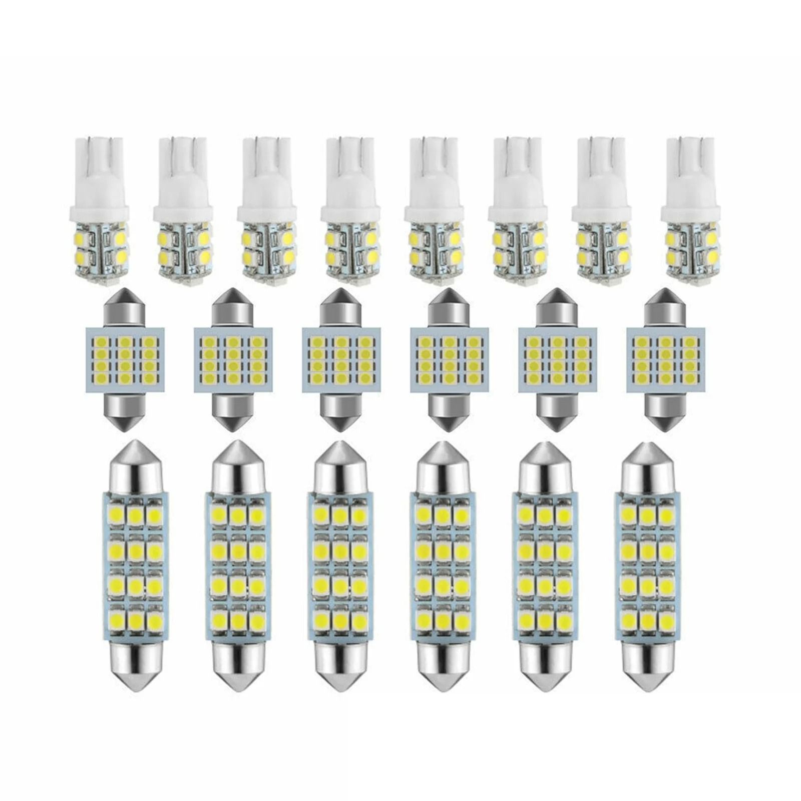 24-Piece Car Interior LED Light Kit for Map Dome Trunk and License Plate Lights