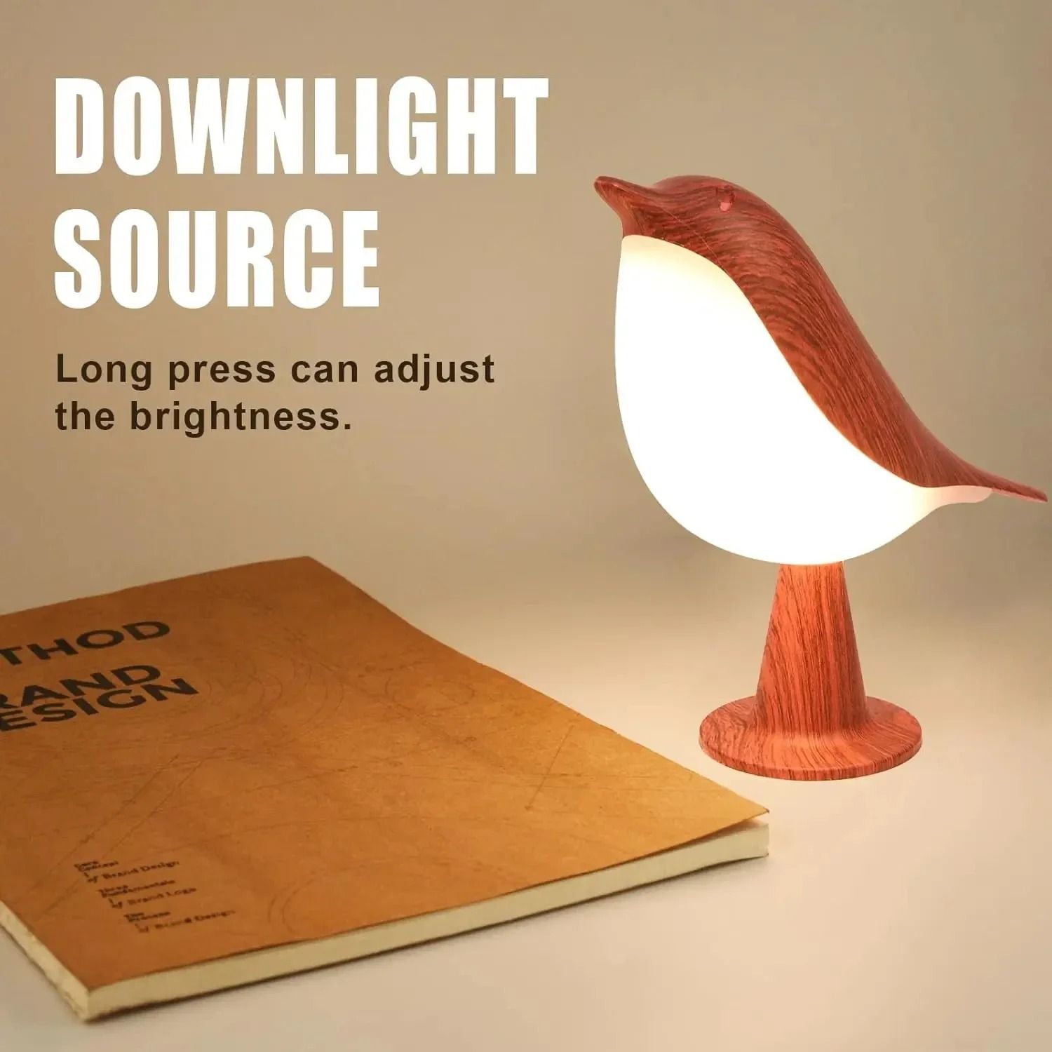 Cordless Bird Table Lamp with Touch Control and 3 Light Colors