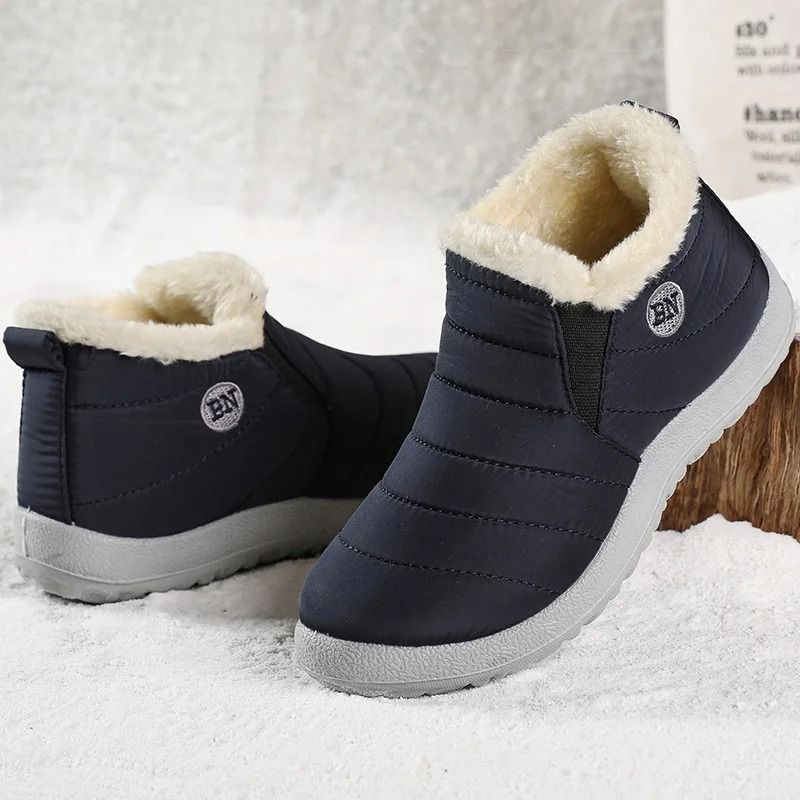 Mens Fur-Lined Winter Boots Warm Casual Ankle Snow Shoes