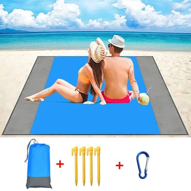 Oversized Sandproof Beach Blanket Waterproof Windproof Picnic Mat with Pocket
