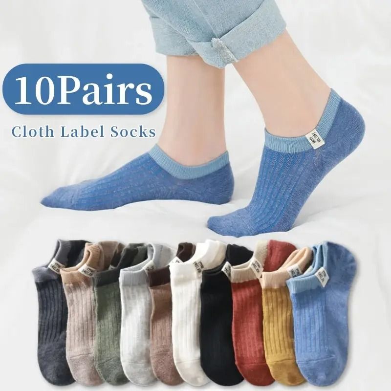 10 Pairs Womens Slogan Socks Cute College Style Spring Summer Crew Set
