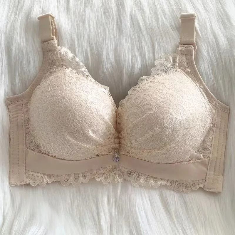 Womens Extra Thick Push Up Bra Wireless Padded Gathering Bra