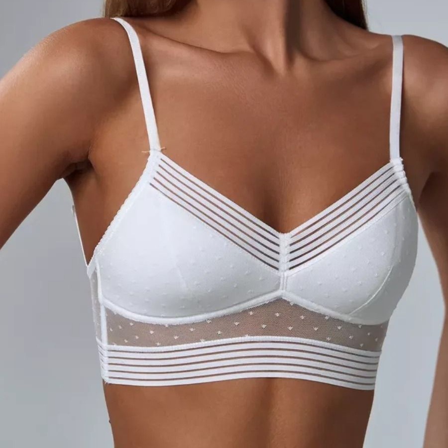 Womens U Back Lace Bra Wireless Ultra Thin Backless Bralette