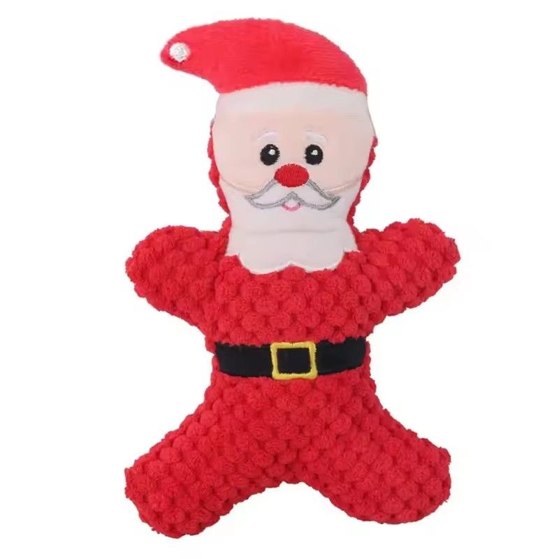 Christmas Donut Squeaky Plush Dog Toy for Small & Medium Dogs