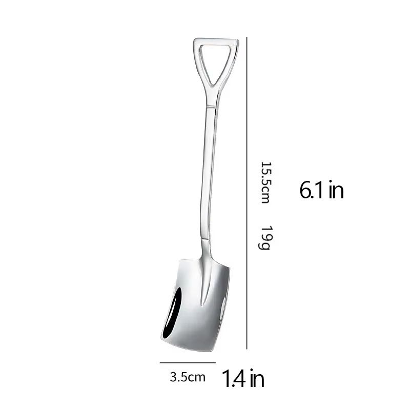 Vintage Shovel Spoon Stainless Steel Coffee Spoon for Desserts